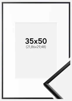 Ramme New Lifestyle Mat Sort 35x50 cm - Passepartout Hvid 9x12 inches