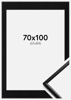 Ramme New Lifestyle Mat Sort 70x100 cm - Passepartout Sort 62x85 cm