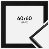 Ramme New Lifestyle Mat Sort 60x60 cm - Passepartout Sort 50x50 cm