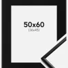 Ramme New Lifestyle Mat Sort 50x60 cm - Passepartout Sort 37x46 cm