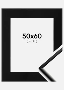 Ramme New Lifestyle Mat Sort 50x60 cm - Passepartout Sort 37x46 cm