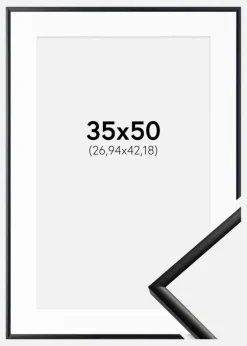 Ramme New Lifestyle Mat Sort 35x50 cm - Passepartout Hvid 11x17 inches