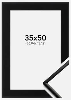 Ramme New Lifestyle Mat Sort 35x50 cm - Passepartout Sort 11x17 inches