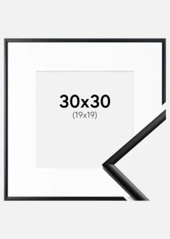 Ramme New Lifestyle Mat Sort 30x30 cm - Passepartout Hvid 20x20 cm