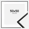 Ramme New Lifestyle Mat Sort 50x50 cm - Passepartout Hvid 40x40 cm