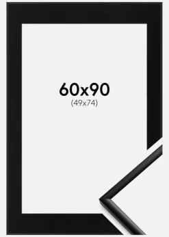 Ramme New Lifestyle Mat Sort 60x90 cm - Passepartout Sort 50x75 cm