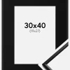 Ramme New Lifestyle Mat Sort 30x40 cm - Passepartout Sort 20x28 cm