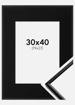 Ramme New Lifestyle Mat Sort 30x40 cm - Passepartout Sort 20x28 cm
