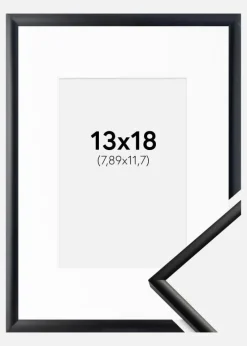 Ramme New Lifestyle Mat Sort 13x18 cm - Passepartout Hvid 3,5x5 inches