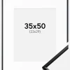 Ramme New Lifestyle Mat Sort 35x50 cm - Passepartout Hvid 24x30 cm