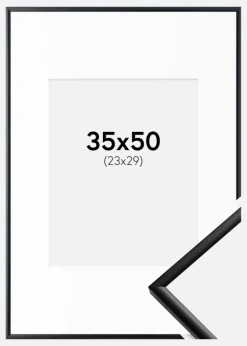 Ramme New Lifestyle Mat Sort 35x50 cm - Passepartout Hvid 24x30 cm