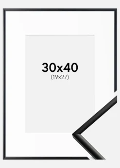 Ramme New Lifestyle Mat Sort 30x40 cm - Passepartout Hvid 20x28 cm