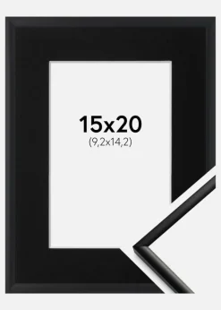 Ramme New Lifestyle Mat Sort 15x20 cm - Passepartout Sort 4x6 inches