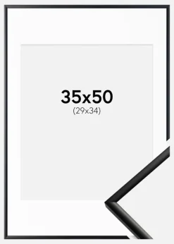 Ramme New Lifestyle Mat Sort 35x50 cm - Passepartout Hvid 30x35 cm