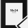Ramme New Lifestyle Mat Sort 18x24 cm - Passepartout Sort 13x17 cm