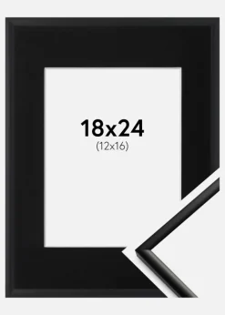 Ramme New Lifestyle Mat Sort 18x24 cm - Passepartout Sort 13x17 cm