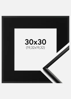 Ramme New Lifestyle Mat Sort 30x30 cm - Passepartout Sort 8x8 inches