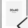 Ramme New Lifestyle Mat Sort 30x40 cm - Passepartout Hvid 20x30 cm