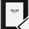 Ramme New Lifestyle Mat Sort 15x20 cm - Passepartout Sort 11x15 cm