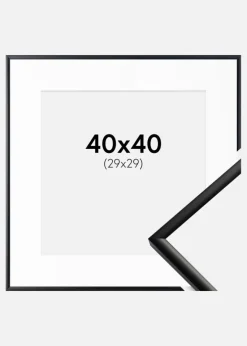 Ramme New Lifestyle Mat Sort 40x40 cm - Passepartout Hvid 30x30 cm