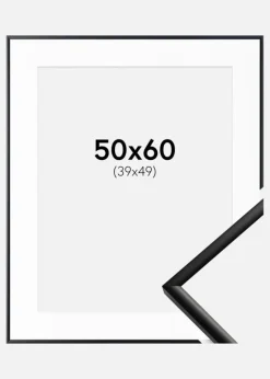 Ramme New Lifestyle Mat Sort 50x60 cm - Passepartout Hvid 40x50 cm
