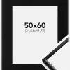 Ramme New Lifestyle Mat Sort 50x60 cm - Passepartout Sort 14x18 inches