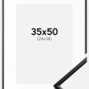 Ramme New Lifestyle Mat Sort 35x50 cm - Passepartout Hvid 25x35 cm