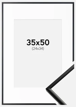 Ramme New Lifestyle Mat Sort 35x50 cm - Passepartout Hvid 25x35 cm
