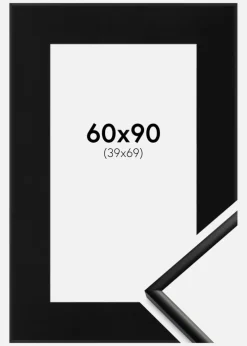 Ramme New Lifestyle Mat Sort 60x90 cm - Passepartout Sort 40x70 cm
