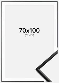 Ramme New Lifestyle Mat Sort 70x100 cm - Passepartout Hvid 62x93 cm