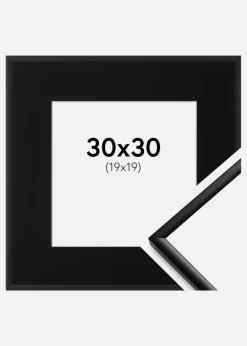 Ramme New Lifestyle Mat Sort 30x30 cm - Passepartout Sort 20x20 cm