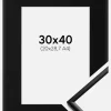 Ramme New Lifestyle Mat Sort 30x40 cm - Passepartout Sort 21x29,7 cm (A4)