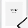 Ramme New Lifestyle Mat Sort 30x40 cm - Passepartout Hvid 21x30 cm