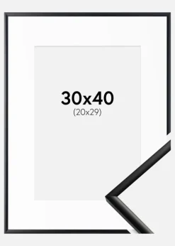 Ramme New Lifestyle Mat Sort 30x40 cm - Passepartout Hvid 21x30 cm