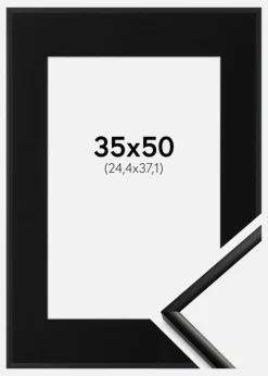 Ramme New Lifestyle Mat Sort 35x50 cm - Passepartout Sort 10x15 inches