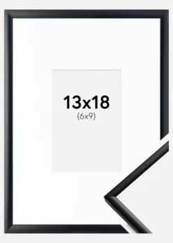 Ramme New Lifestyle Mat Sort 13x18 cm - Passepartout Hvid 7x10 cm