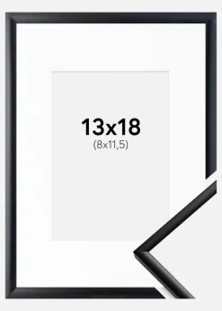Ramme New Lifestyle Mat Sort 13x18 cm - Passepartout Hvid 9x12 cm