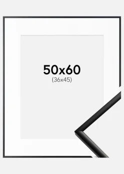 Ramme New Lifestyle Mat Sort 50x60 cm - Passepartout Hvid 37x46 cm