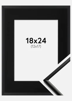 Ramme New Lifestyle Mat Sort 18x24 cm - Passepartout Sort 13x18 cm