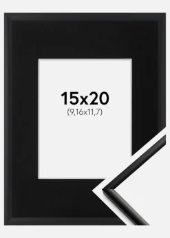 Ramme New Lifestyle Mat Sort 15x20 cm - Passepartout Sort 4x5 inches