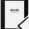 Ramme New Lifestyle Mat Sort 40x50 cm - Passepartout Sort 29,7x42 cm (A3)