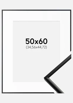 Ramme New Lifestyle Mat Sort 50x60 cm - Passepartout Hvid 14x18 inches