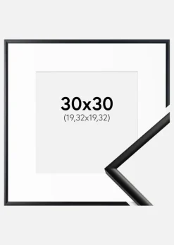 Ramme New Lifestyle Mat Sort 30x30 cm - Passepartout Hvid 8x8 inches