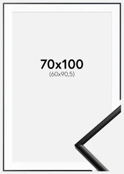 Ramme New Lifestyle Mat Sort 70x100 cm - Passepartout Hvid 61x91,5 cm