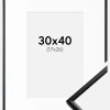 Ramme New Lifestyle Mat Sort 30x40 cm - Passepartout Hvid 18x27 cm