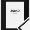 Ramme New Lifestyle Mat Sort 30x40 cm - Passepartout Sort 21x30 cm