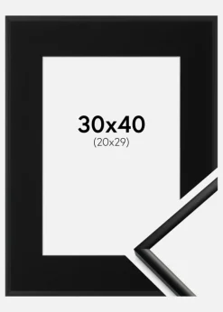 Ramme New Lifestyle Mat Sort 30x40 cm - Passepartout Sort 21x30 cm