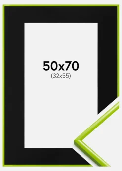 Ramme New Lifestyle May Green 50x70 cm - Passepartout Sort 33x56 cm