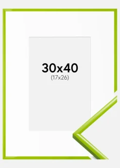 Ramme New Lifestyle May Green 30x40 cm - Passepartout Hvid 18x27 cm