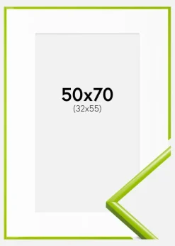 Ramme New Lifestyle May Green 50x70 cm - Passepartout Hvid 33x56 cm